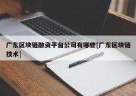 广东区块链融资平台公司有哪些[广东区块链技术]